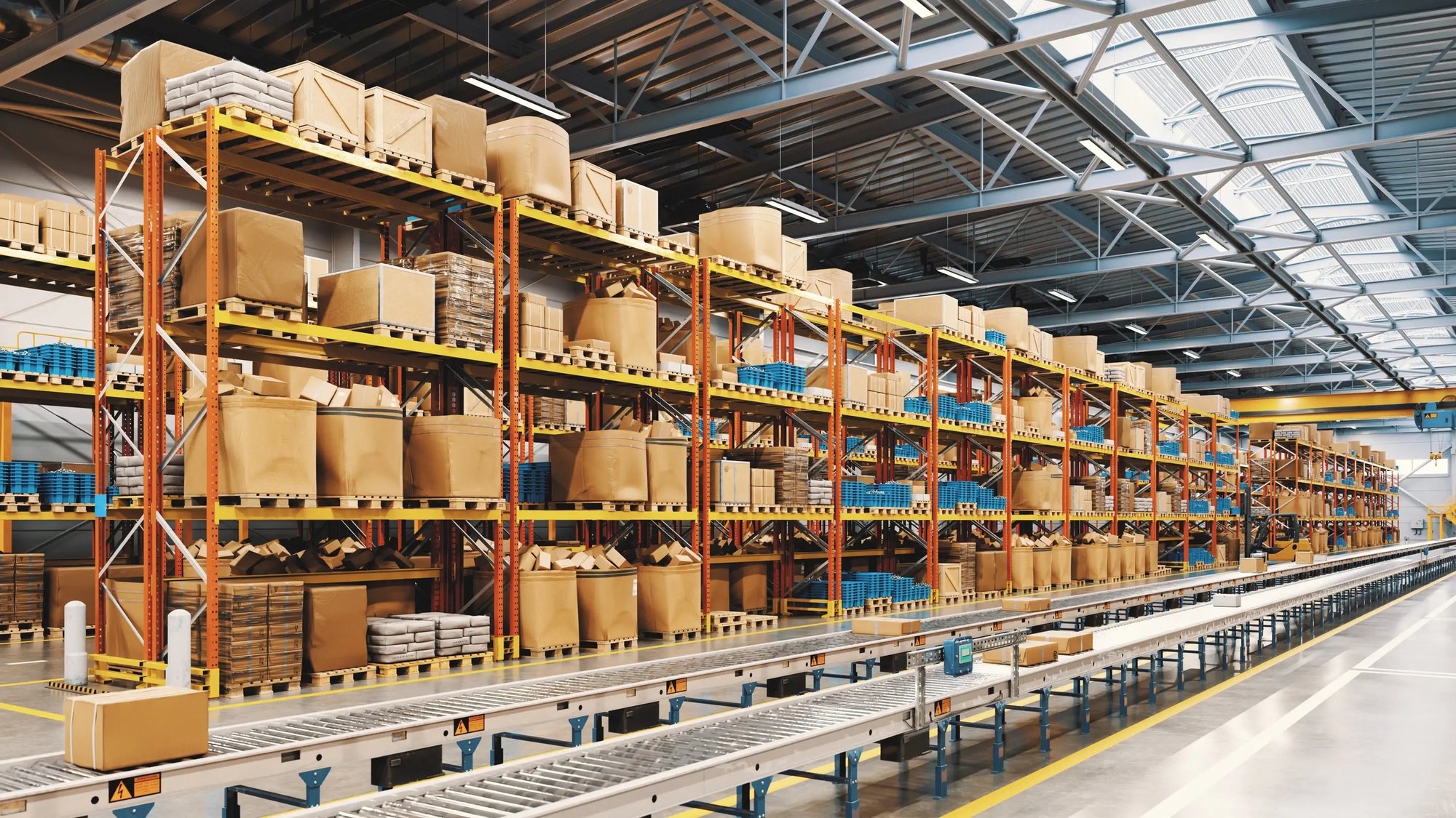 empty modern industrial warehouse