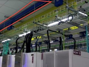 Data center facility used to illustrate vibration condition monitoring for chilled-water pumps, CRAH fans, cooling tower fans, and chiller compressors.