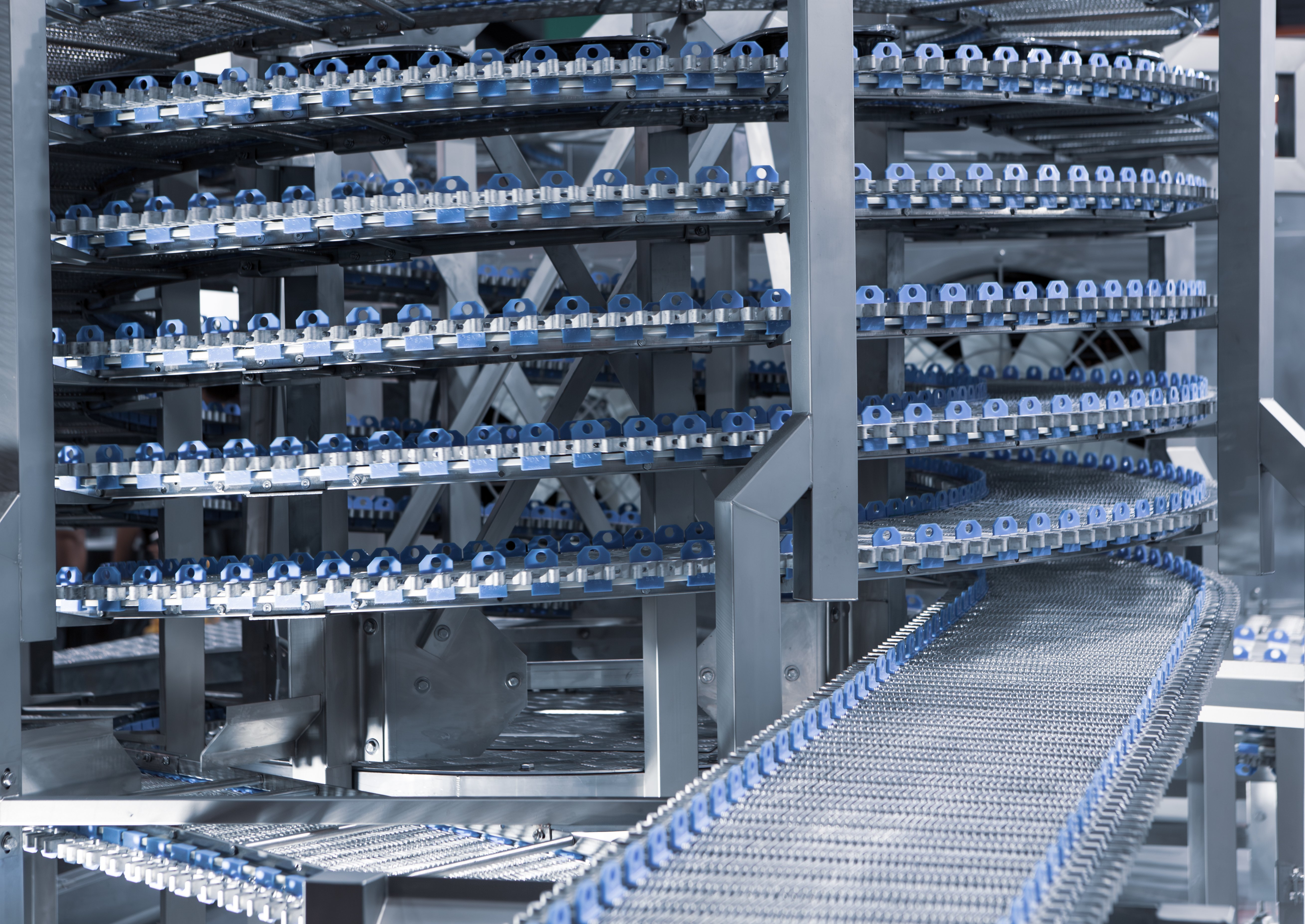 Conveyor belt system stock photo