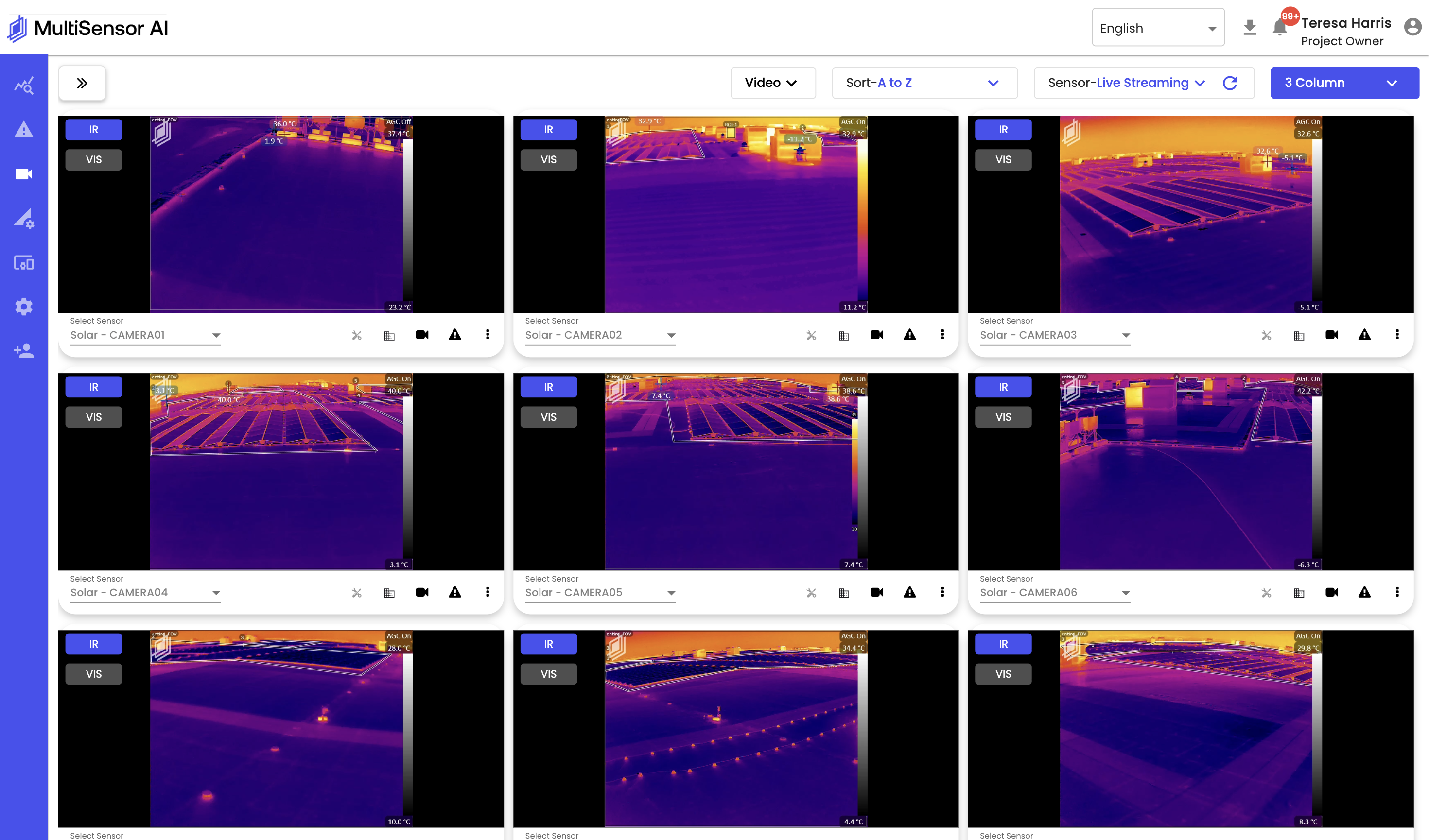 MSAI Connect thermal camera view solar rooftop