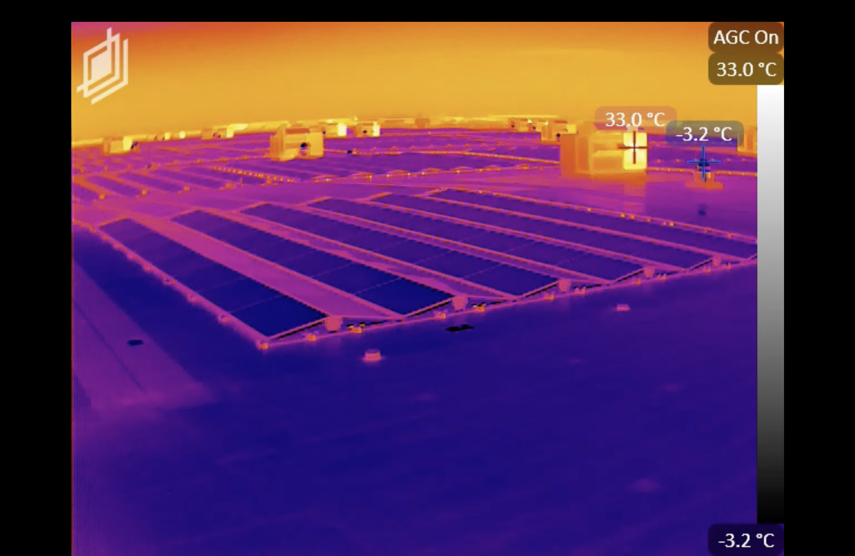 Solar panel thermal image rooftop