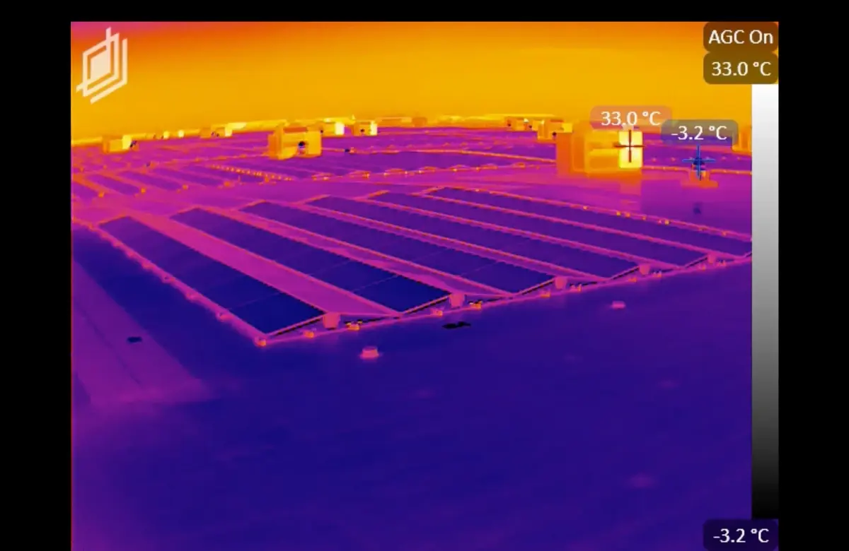 Solar panel thermal image rooftop