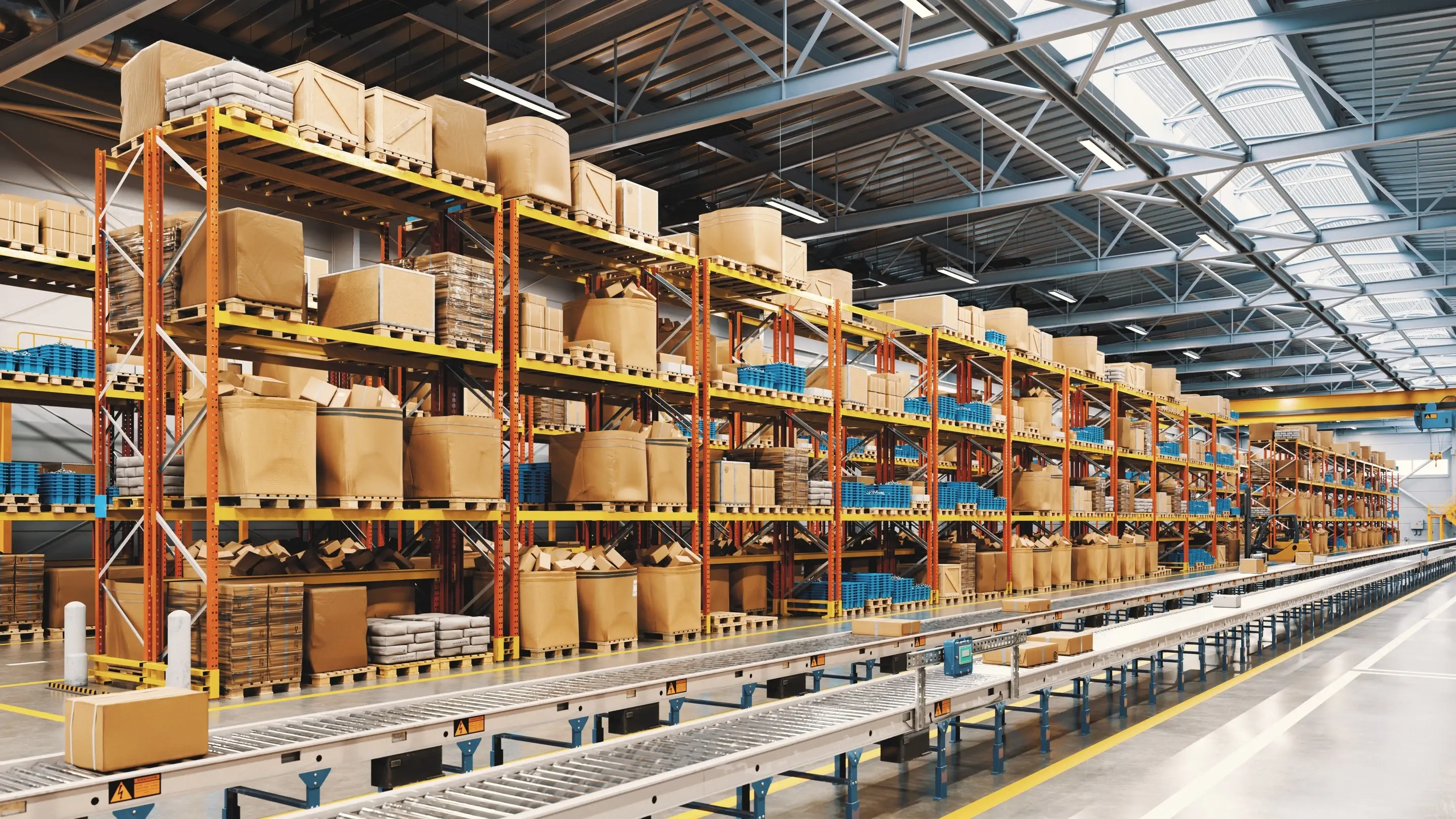 empty modern industrial warehouse